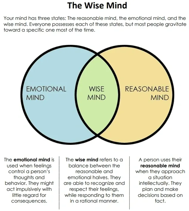 A venn diagram of two different types of emotions.